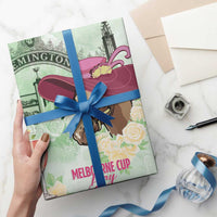 Australia Cup Melbourne Horse Racing Wrapping Paper Hats Heels & Horseshoes Yellow Roses - Wonder Print Shop