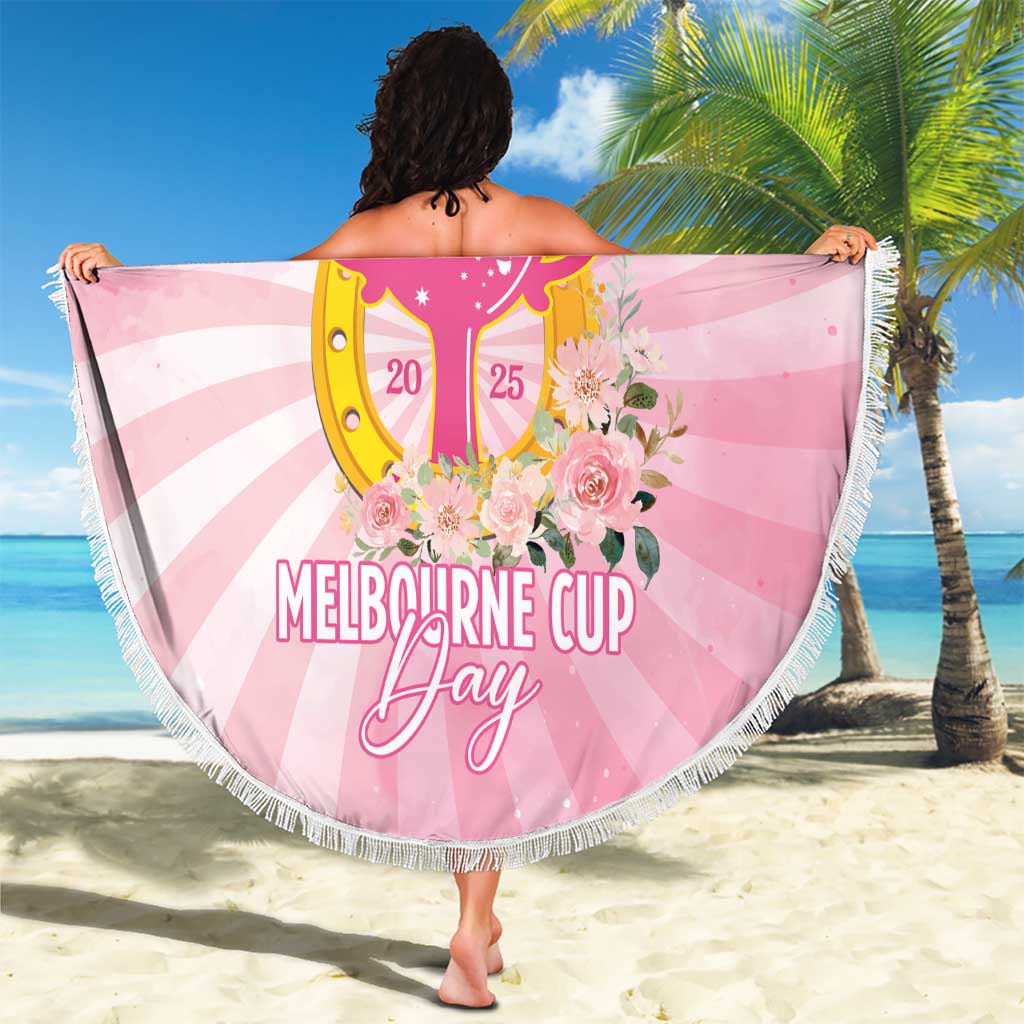 Australia Cup Melbourne Horse Racing Beach Blanket 2025 Champion Trophy With Horseshoe - Wonder Print Shop