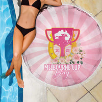 Australia Cup Melbourne Horse Racing Beach Blanket 2025 Champion Trophy With Horseshoe - Wonder Print Shop