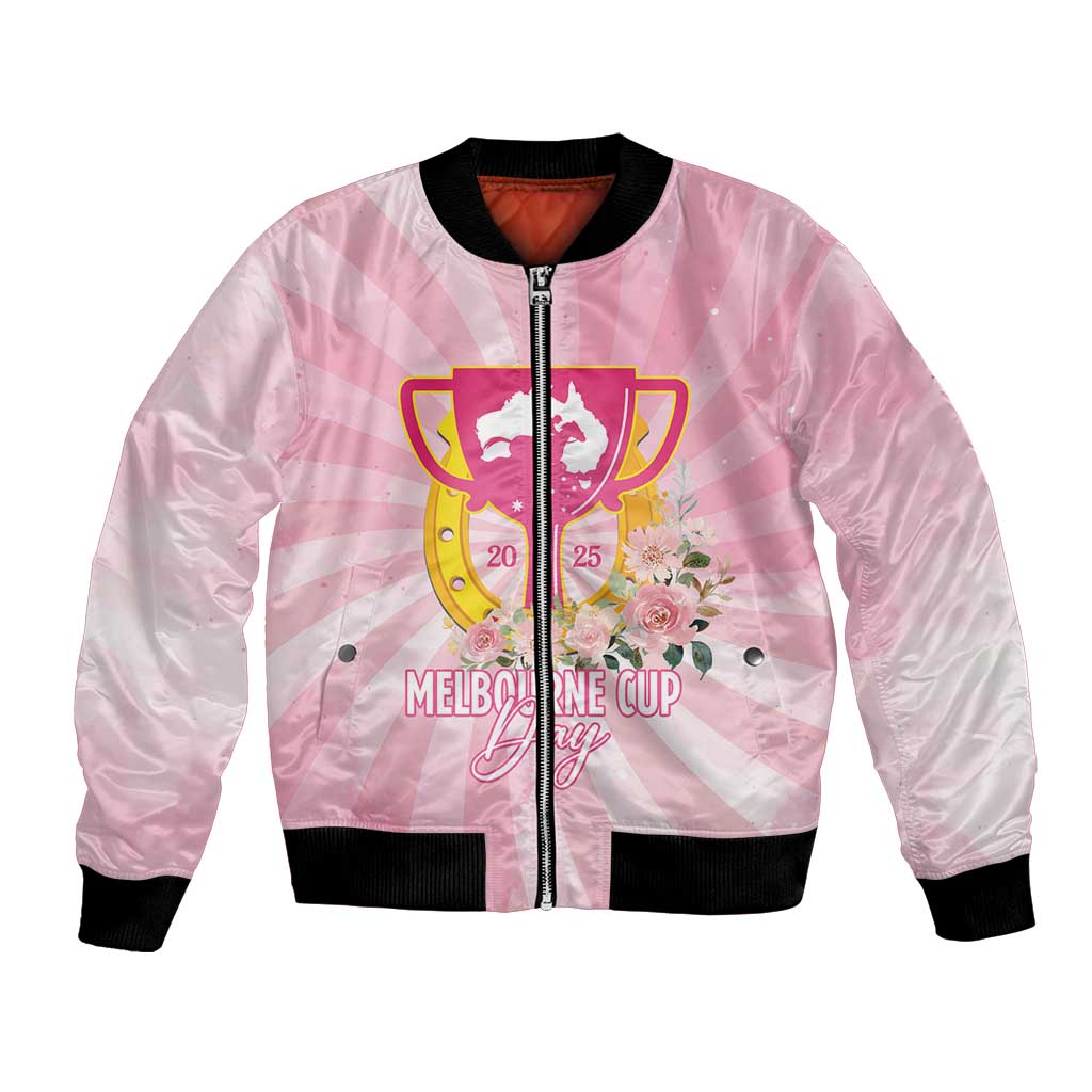Australia Cup Melbourne Horse Racing Bomber Jacket 2025 Champion Trophy With Horseshoe - Wonder Print Shop