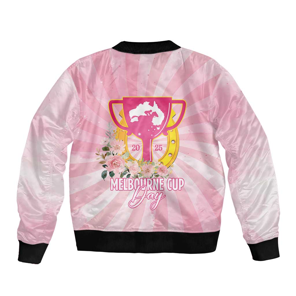 Australia Cup Melbourne Horse Racing Bomber Jacket 2025 Champion Trophy With Horseshoe - Wonder Print Shop