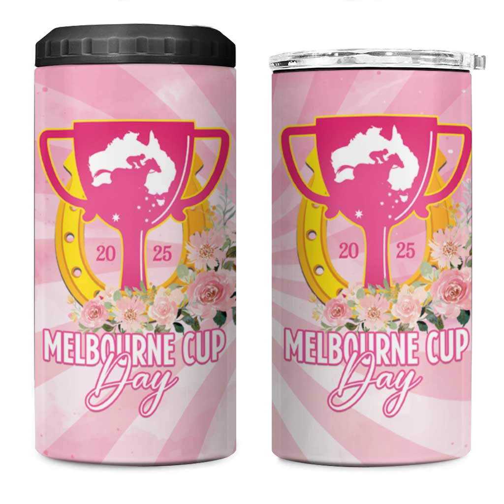 Australia Cup Melbourne Horse Racing 4 in 1 Can Cooler Tumbler 2025 Champion Trophy With Horseshoe - Wonder Print Shop