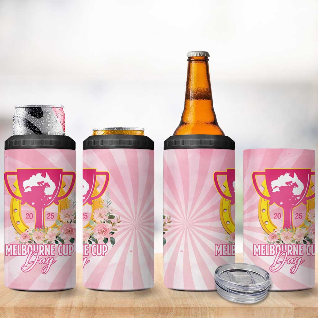 Australia Cup Melbourne Horse Racing 4 in 1 Can Cooler Tumbler 2025 Champion Trophy With Horseshoe - Wonder Print Shop