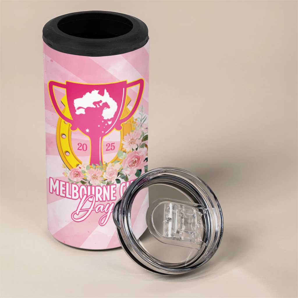 Australia Cup Melbourne Horse Racing 4 in 1 Can Cooler Tumbler 2025 Champion Trophy With Horseshoe - Wonder Print Shop