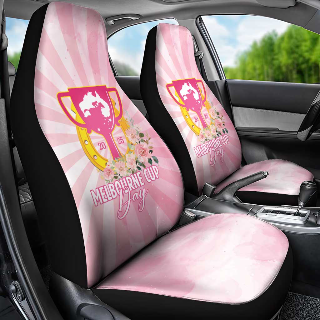 Australia Cup Melbourne Horse Racing Car Seat Cover 2025 Champion Trophy With Horseshoe - Wonder Print Shop
