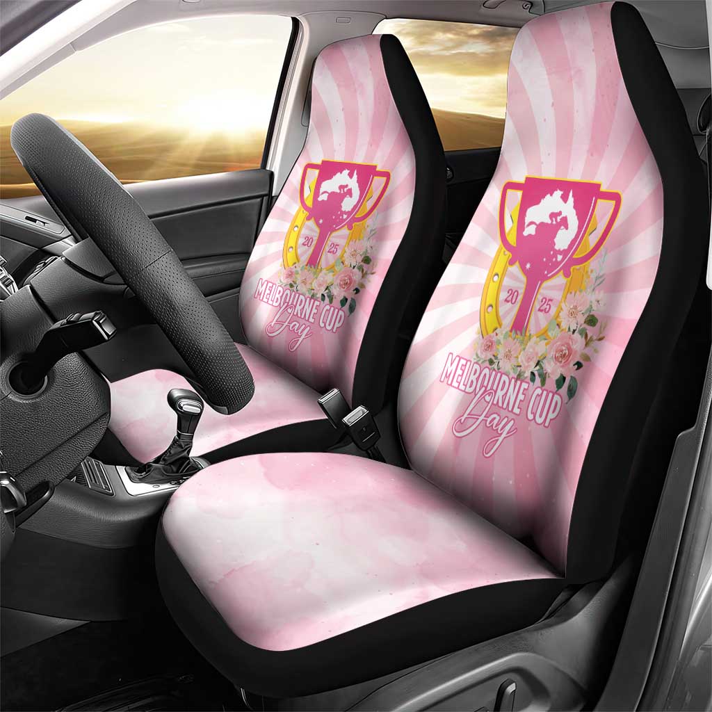 Australia Cup Melbourne Horse Racing Car Seat Cover 2025 Champion Trophy With Horseshoe - Wonder Print Shop