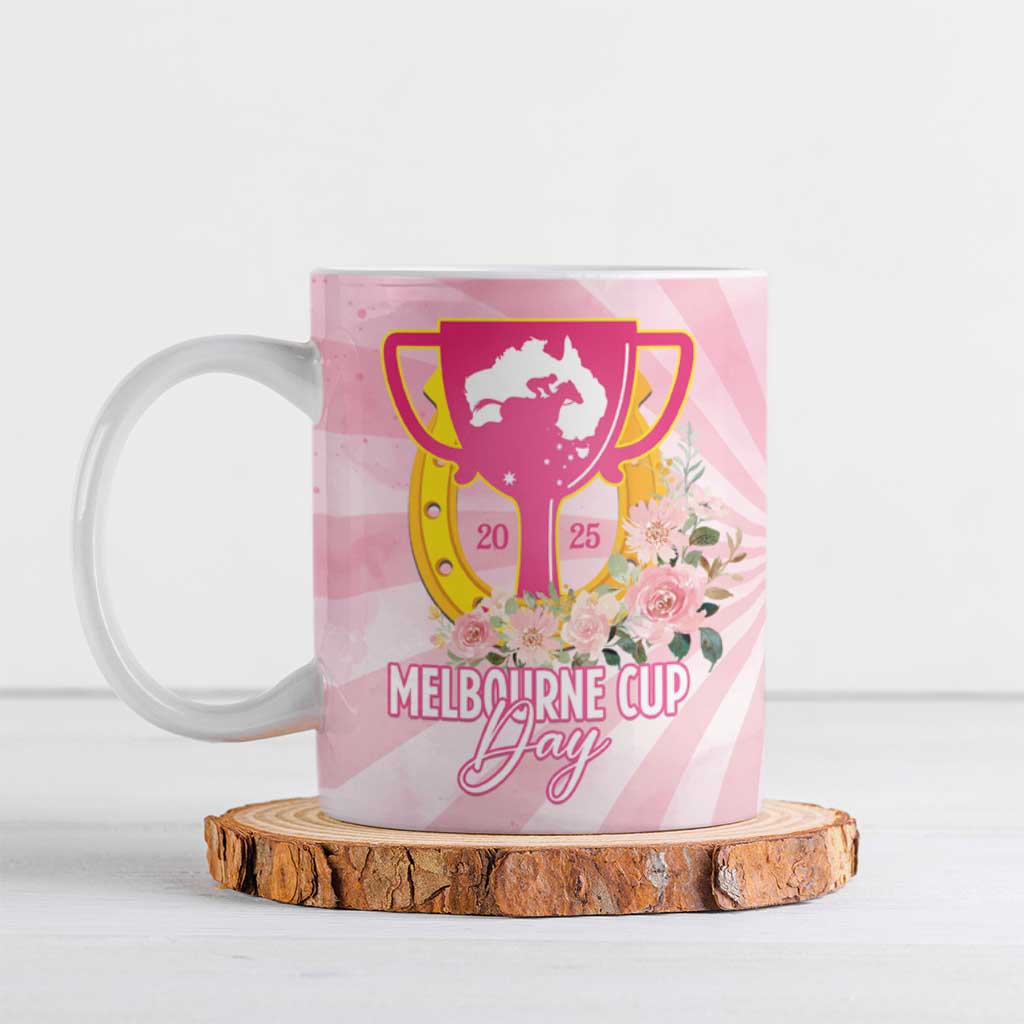 Australia Cup Melbourne Horse Racing Ceramic Mug 2025 Champion Trophy With Horseshoe - Wonder Print Shop