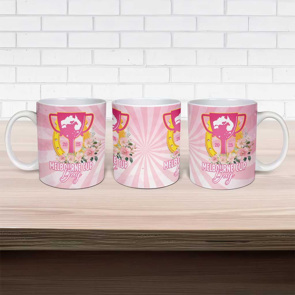 Australia Cup Melbourne Horse Racing Ceramic Mug 2025 Champion Trophy With Horseshoe - Wonder Print Shop