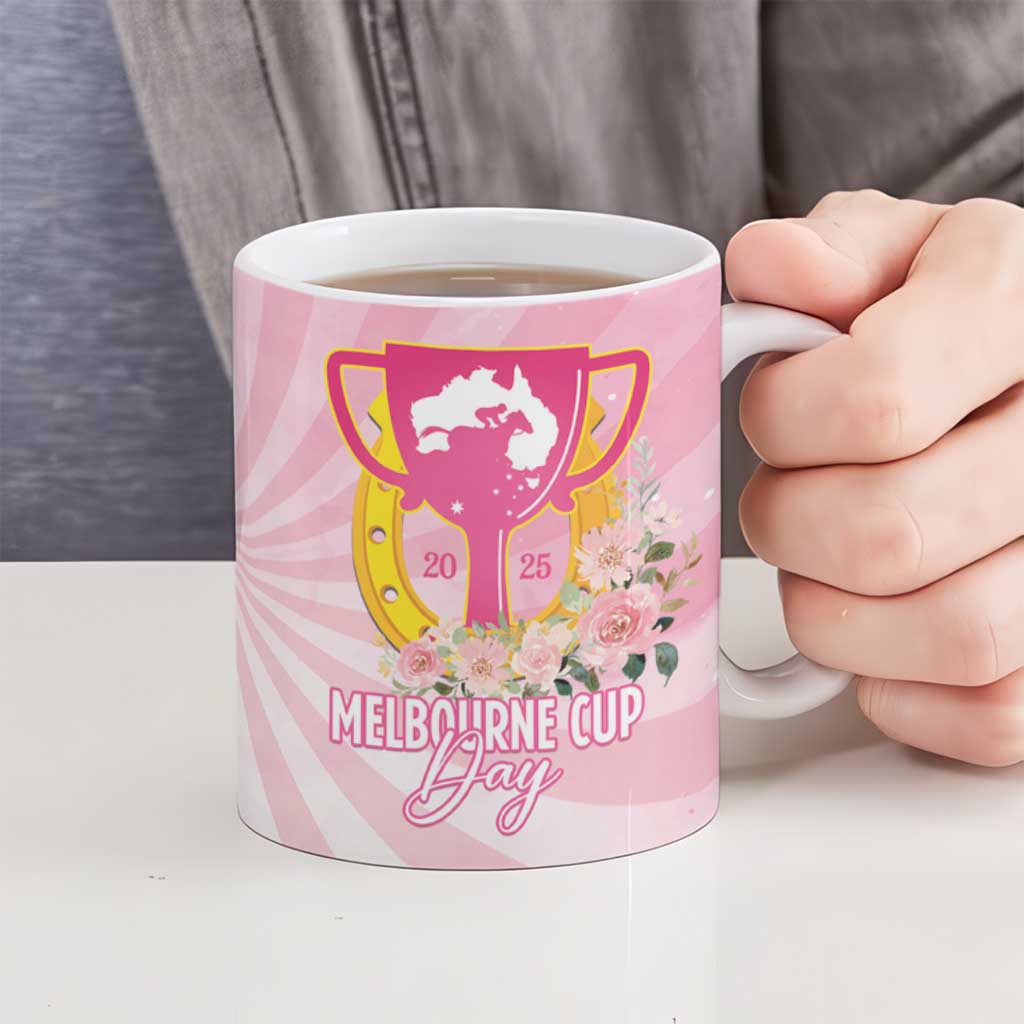 Australia Cup Melbourne Horse Racing Ceramic Mug 2025 Champion Trophy With Horseshoe - Wonder Print Shop