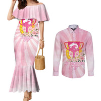 Australia Cup Melbourne Horse Racing Couples Matching Mermaid Dress and Long Sleeve Button Shirt 2025 Champion Trophy With Horseshoe - Wonder Print Shop