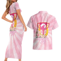Australia Cup Melbourne Horse Racing Couples Matching Short Sleeve Bodycon Dress and Hawaiian Shirt 2025 Champion Trophy With Horseshoe - Wonder Print Shop
