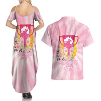 Australia Cup Melbourne Horse Racing Couples Matching Summer Maxi Dress and Hawaiian Shirt 2025 Champion Trophy With Horseshoe - Wonder Print Shop