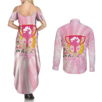 Australia Cup Melbourne Horse Racing Couples Matching Summer Maxi Dress and Long Sleeve Button Shirt 2025 Champion Trophy With Horseshoe - Wonder Print Shop