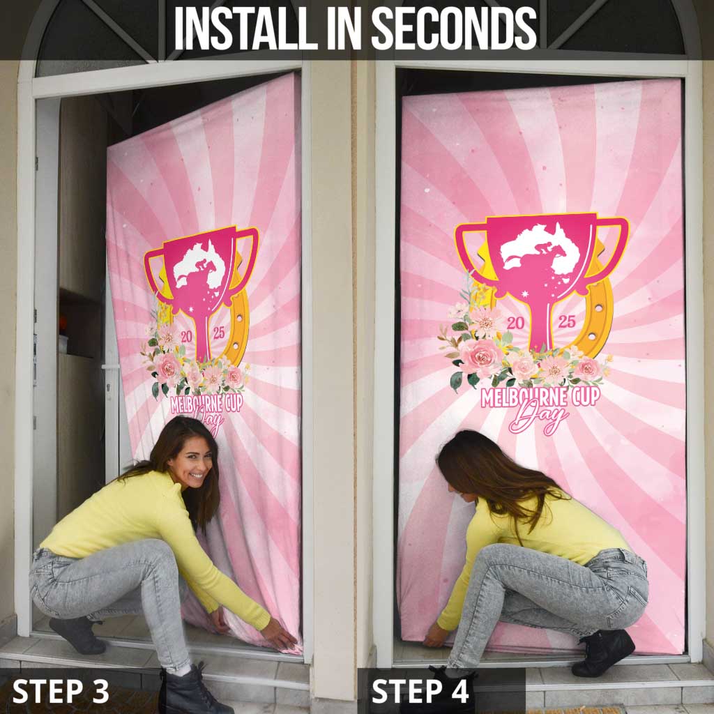 Australia Cup Melbourne Horse Racing Door Cover 2025 Champion Trophy With Horseshoe - Wonder Print Shop