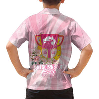 Australia Cup Melbourne Horse Racing Family Matching Off Shoulder Maxi Dress and Hawaiian Shirt 2025 Champion Trophy With Horseshoe - Wonder Print Shop