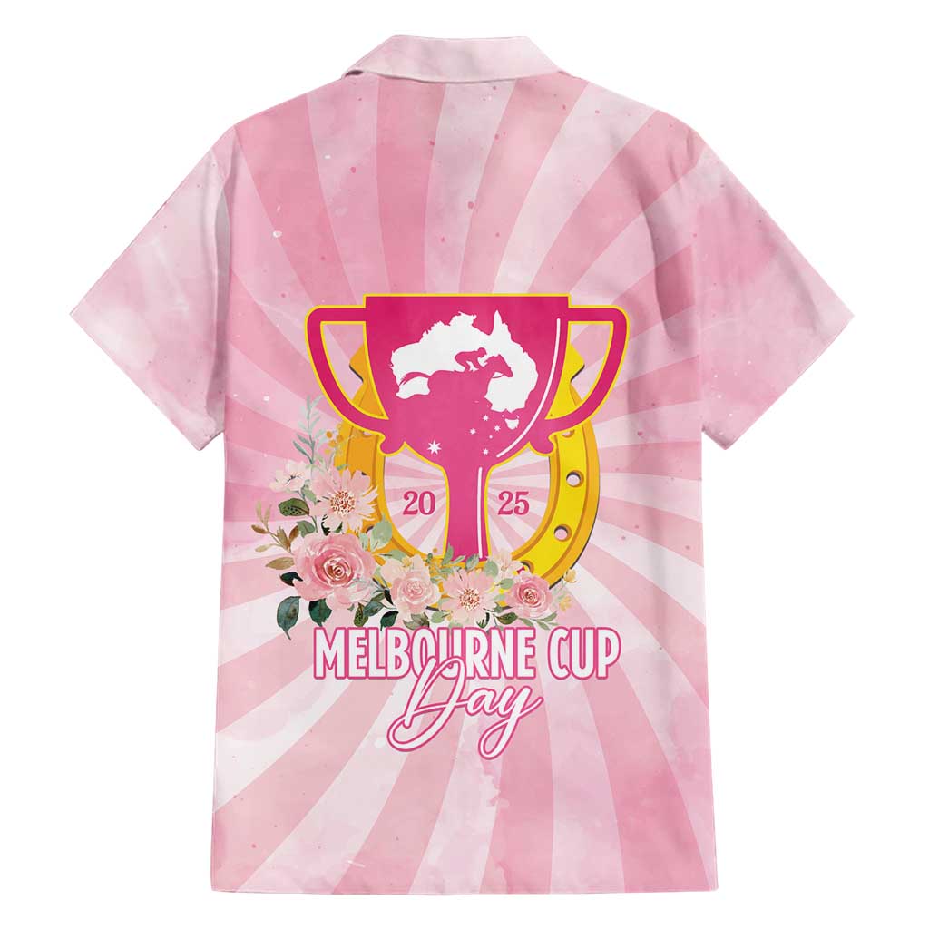 Australia Cup Melbourne Horse Racing Family Matching Short Sleeve Bodycon Dress and Hawaiian Shirt 2025 Champion Trophy With Horseshoe - Wonder Print Shop