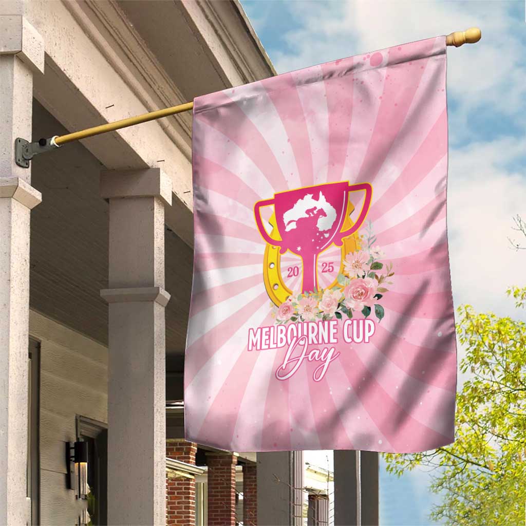 Australia Cup Melbourne Horse Racing Garden Flag 2025 Champion Trophy With Horseshoe - Wonder Print Shop