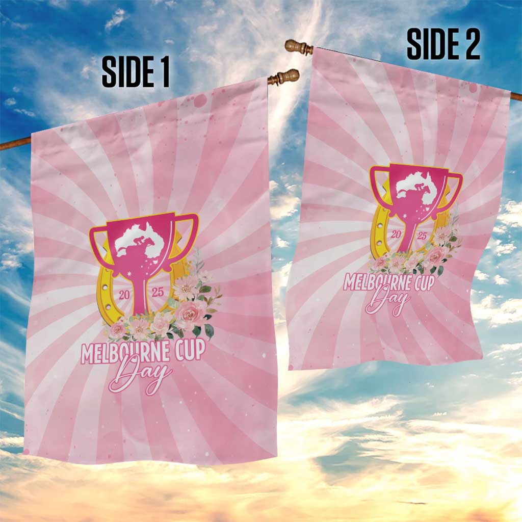 Australia Cup Melbourne Horse Racing Garden Flag 2025 Champion Trophy With Horseshoe - Wonder Print Shop