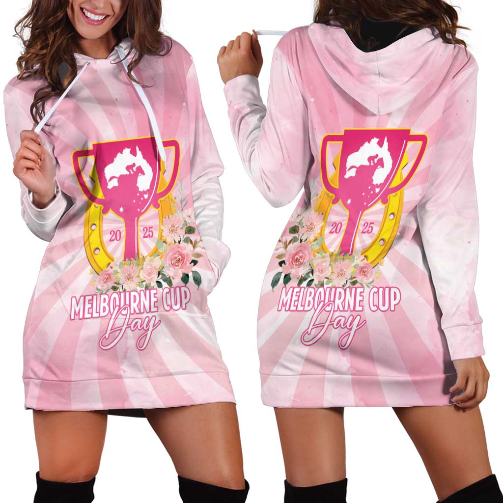 Australia Cup Melbourne Horse Racing Hoodie Dress 2025 Champion Trophy With Horseshoe - Wonder Print Shop