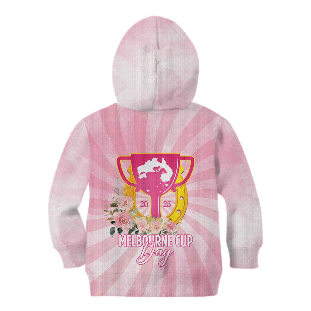 Australia Cup Melbourne Horse Racing Kid Hoodie 2025 Champion Trophy With Horseshoe - Wonder Print Shop