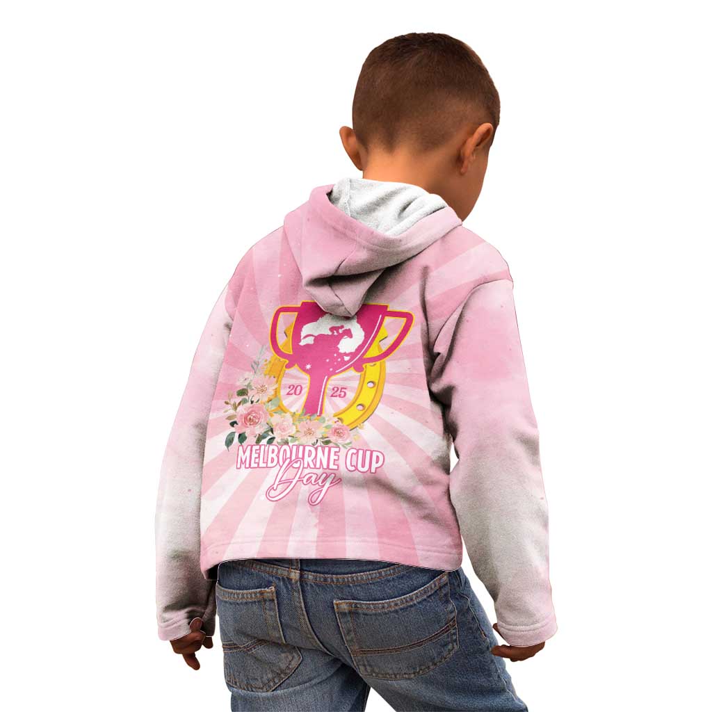 Australia Cup Melbourne Horse Racing Kid Hoodie 2025 Champion Trophy With Horseshoe - Wonder Print Shop