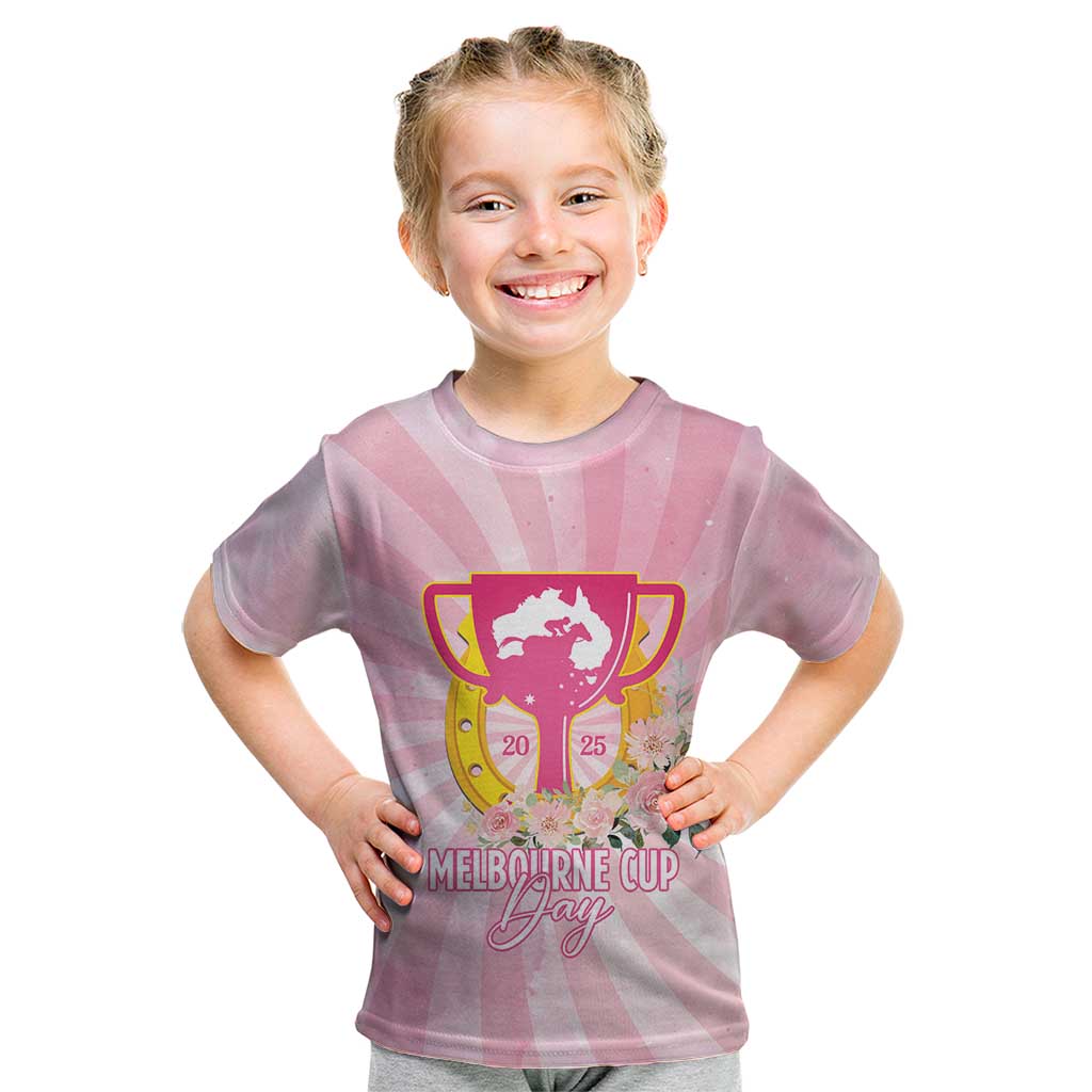 Australia Cup Melbourne Horse Racing Kid T Shirt 2025 Champion Trophy With Horseshoe - Wonder Print Shop
