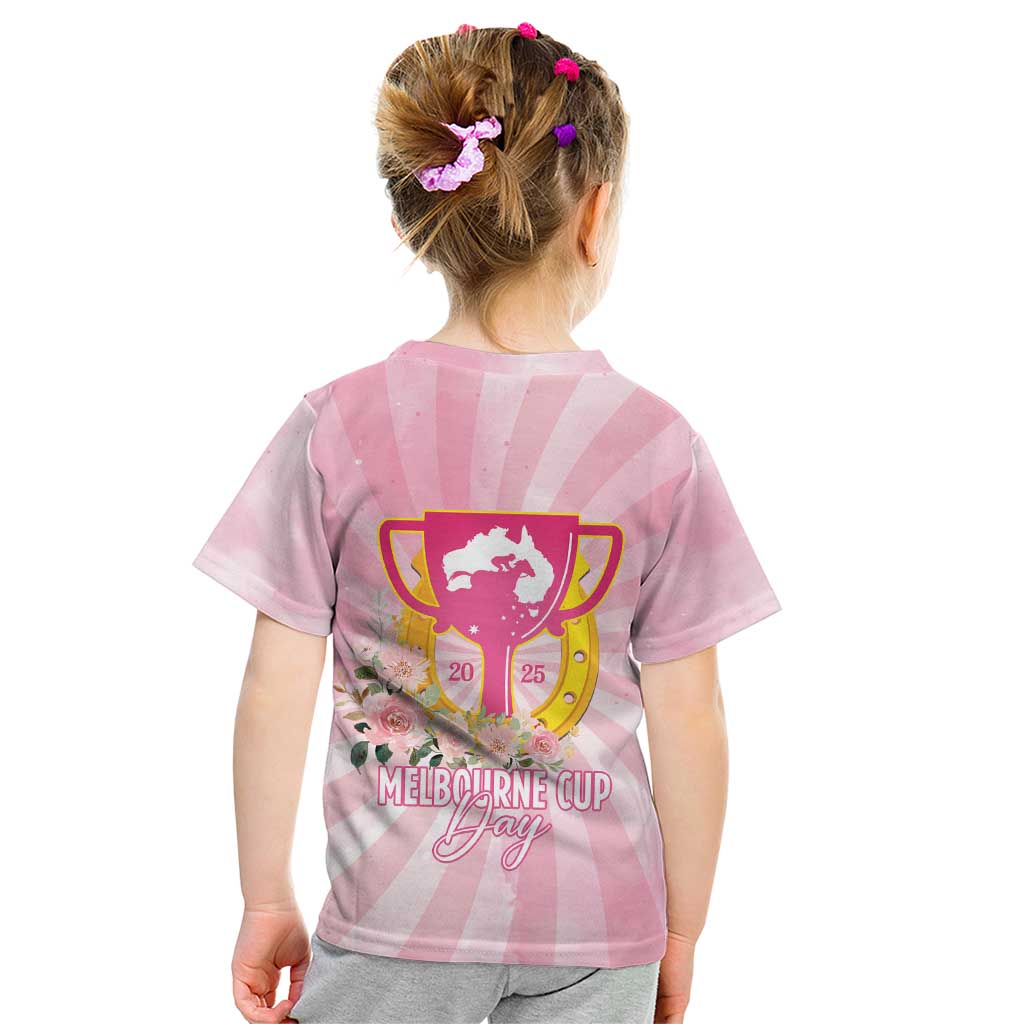 Australia Cup Melbourne Horse Racing Kid T Shirt 2025 Champion Trophy With Horseshoe - Wonder Print Shop