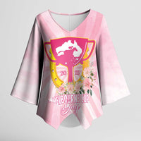 Australia Cup Melbourne Horse Racing Kimono Sleeve Blouse 2025 Champion Trophy With Horseshoe - Wonder Print Shop
