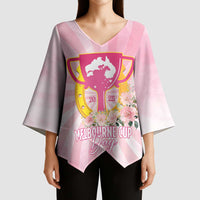 Australia Cup Melbourne Horse Racing Kimono Sleeve Blouse 2025 Champion Trophy With Horseshoe - Wonder Print Shop