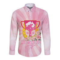 Australia Cup Melbourne Horse Racing Long Sleeve Button Shirt 2025 Champion Trophy With Horseshoe - Wonder Print Shop