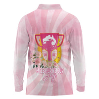 Australia Cup Melbourne Horse Racing Long Sleeve Polo Shirt 2025 Champion Trophy With Horseshoe - Wonder Print Shop