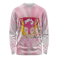 Australia Cup Melbourne Horse Racing Long Sleeve Shirt 2025 Champion Trophy With Horseshoe - Wonder Print Shop