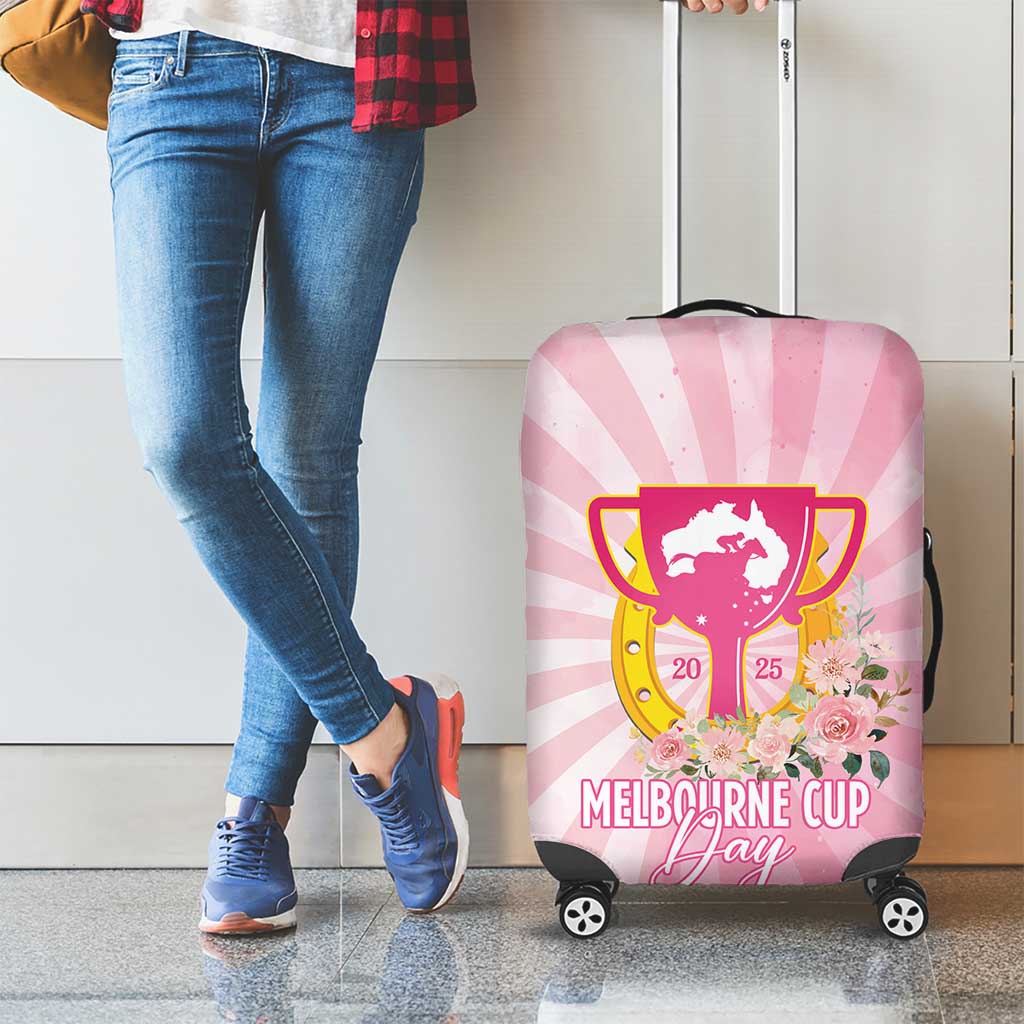 Australia Cup Melbourne Horse Racing Luggage Cover 2025 Champion Trophy With Horseshoe - Wonder Print Shop
