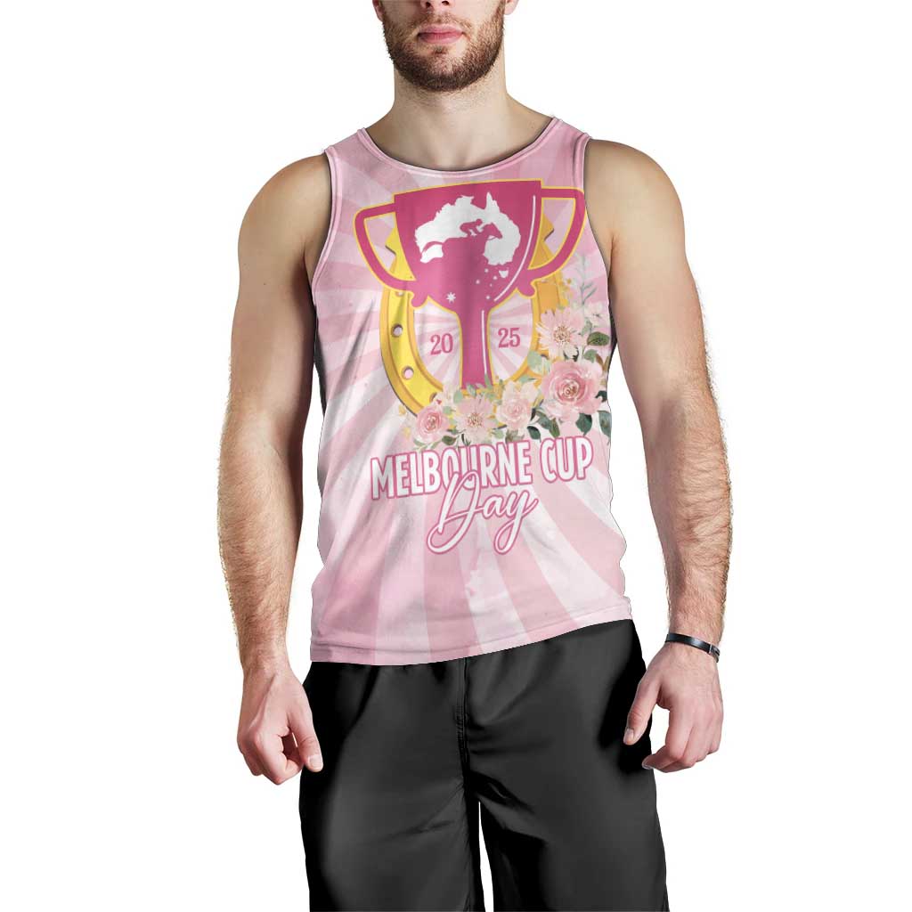 Australia Cup Melbourne Horse Racing Men Tank Top 2025 Champion Trophy With Horseshoe - Wonder Print Shop