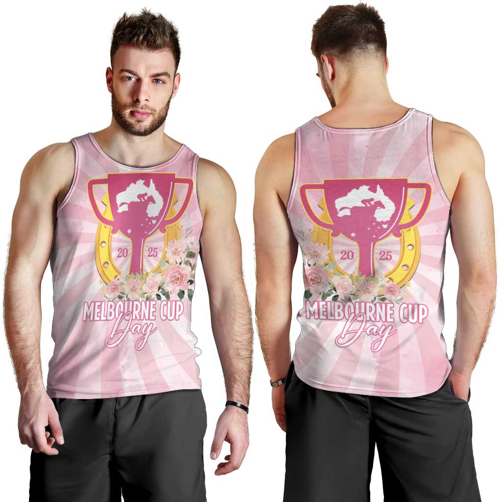Australia Cup Melbourne Horse Racing Men Tank Top 2025 Champion Trophy With Horseshoe - Wonder Print Shop
