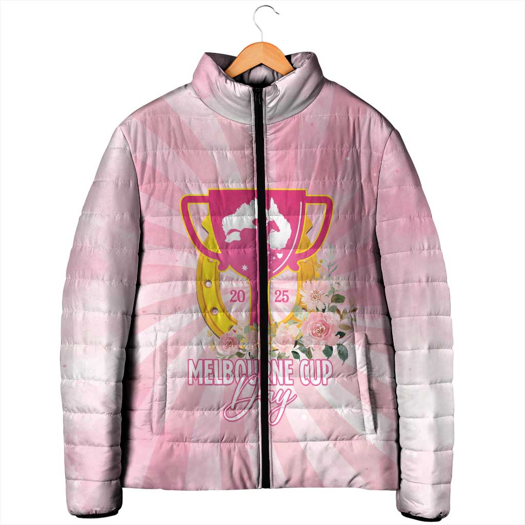 Australia Cup Melbourne Horse Racing Padded Jacket 2025 Champion Trophy With Horseshoe - Wonder Print Shop