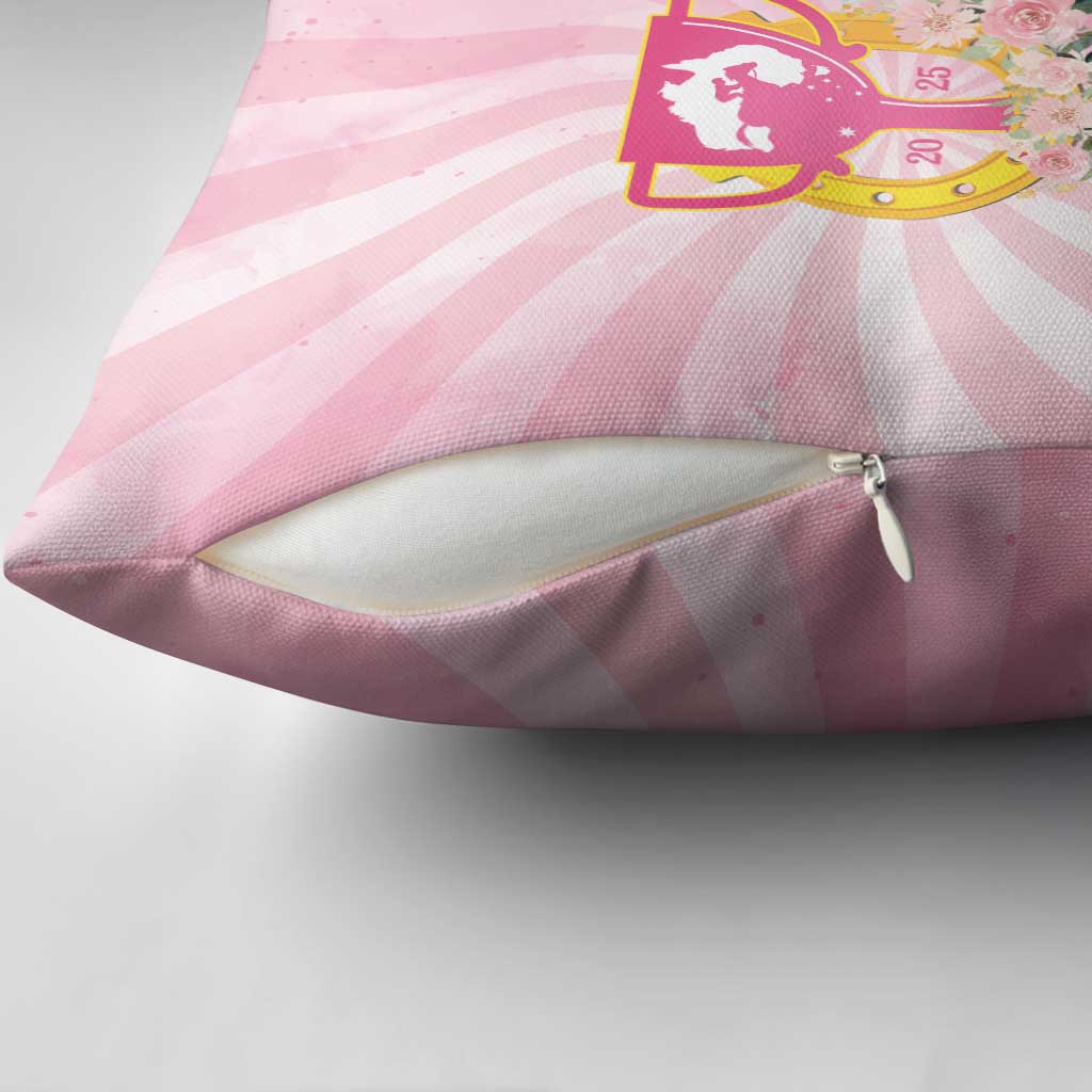 Australia Cup Melbourne Horse Racing Pillow Cover 2025 Champion Trophy With Horseshoe - Wonder Print Shop