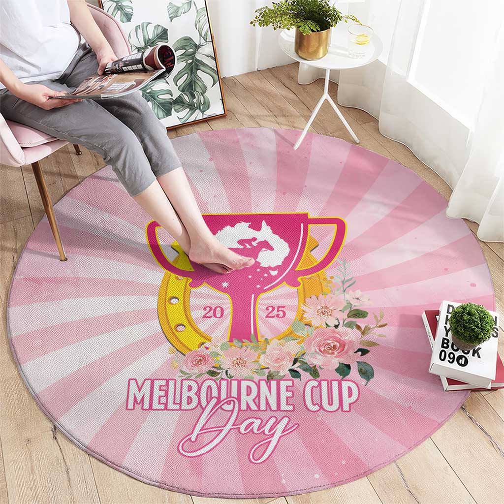 Australia Cup Melbourne Horse Racing Round Carpet 2025 Champion Trophy With Horseshoe - Wonder Print Shop