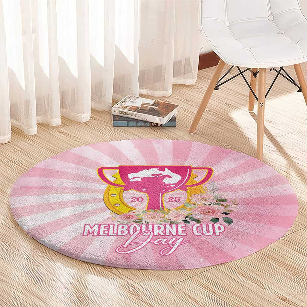 Australia Cup Melbourne Horse Racing Round Carpet 2025 Champion Trophy With Horseshoe - Wonder Print Shop