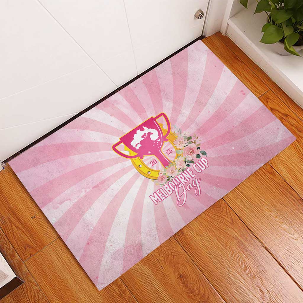 Australia Cup Melbourne Horse Racing Rubber Doormat 2025 Champion Trophy With Horseshoe - Wonder Print Shop