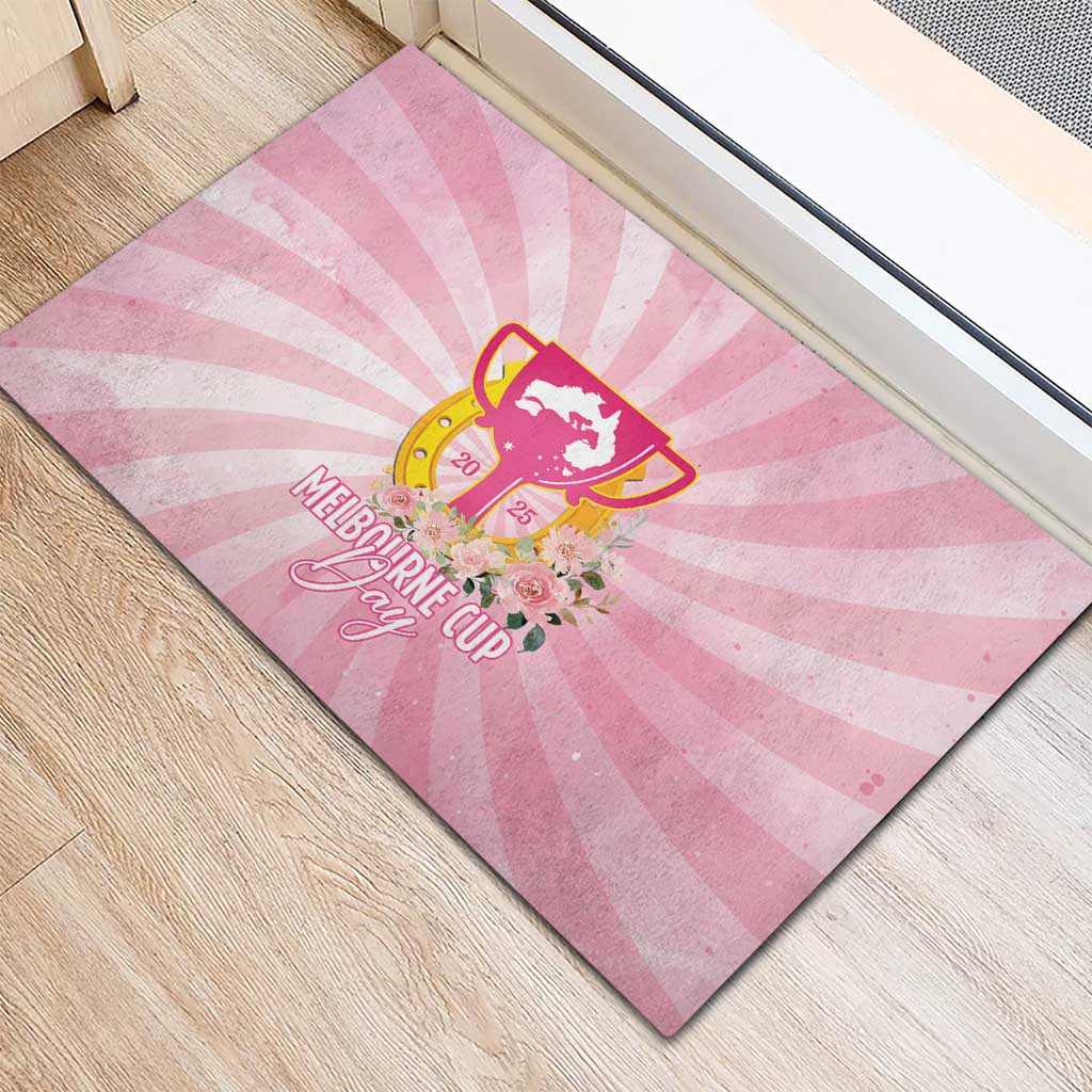 Australia Cup Melbourne Horse Racing Rubber Doormat 2025 Champion Trophy With Horseshoe - Wonder Print Shop