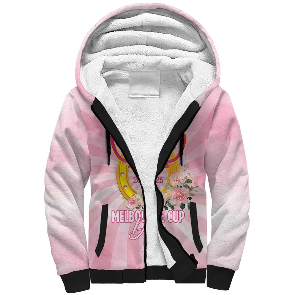 Australia Cup Melbourne Horse Racing Sherpa Hoodie 2025 Champion Trophy With Horseshoe - Wonder Print Shop
