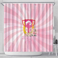 Australia Cup Melbourne Horse Racing Shower Curtain 2025 Champion Trophy With Horseshoe - Wonder Print Shop