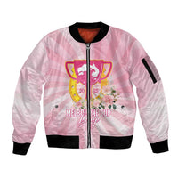 Australia Cup Melbourne Horse Racing Sleeve Zip Bomber Jacket 2025 Champion Trophy With Horseshoe - Wonder Print Shop