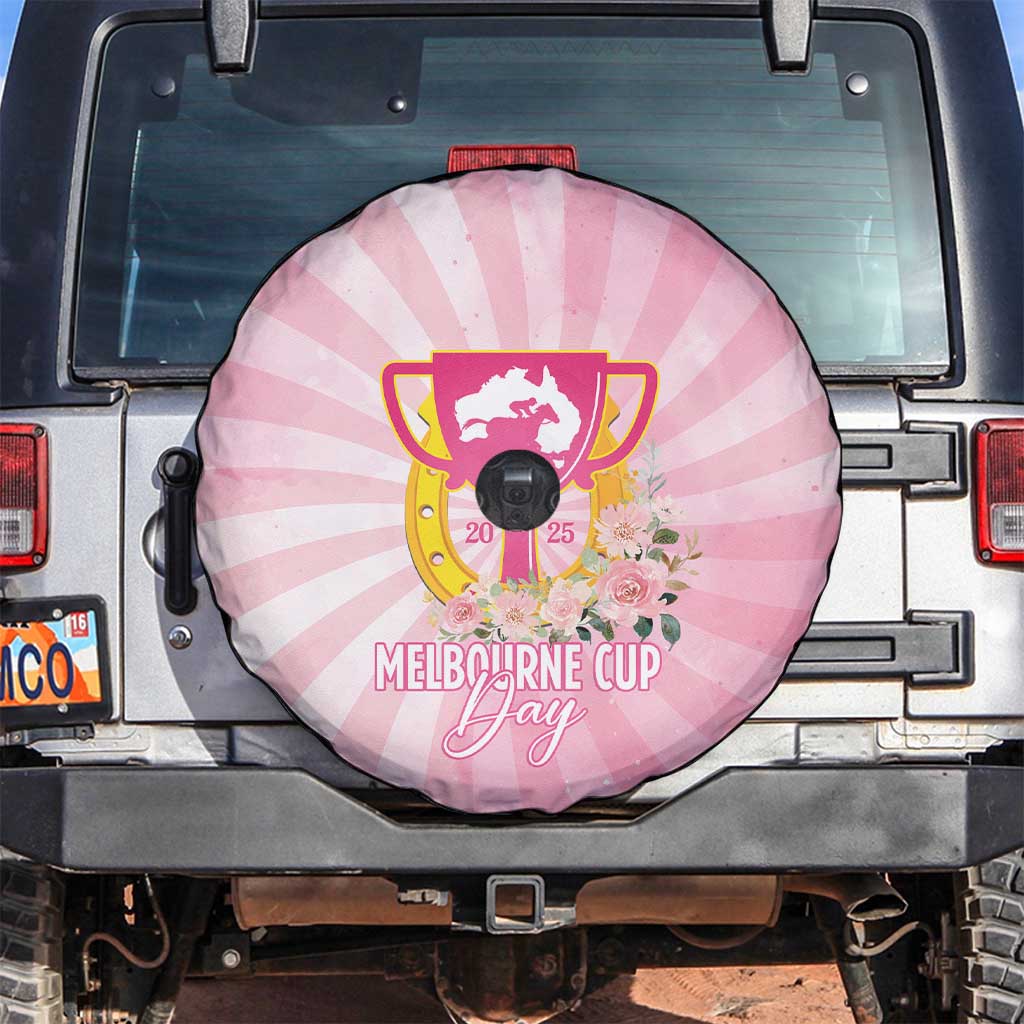Australia Cup Melbourne Horse Racing Spare Tire Cover 2025 Champion Trophy With Horseshoe - Wonder Print Shop