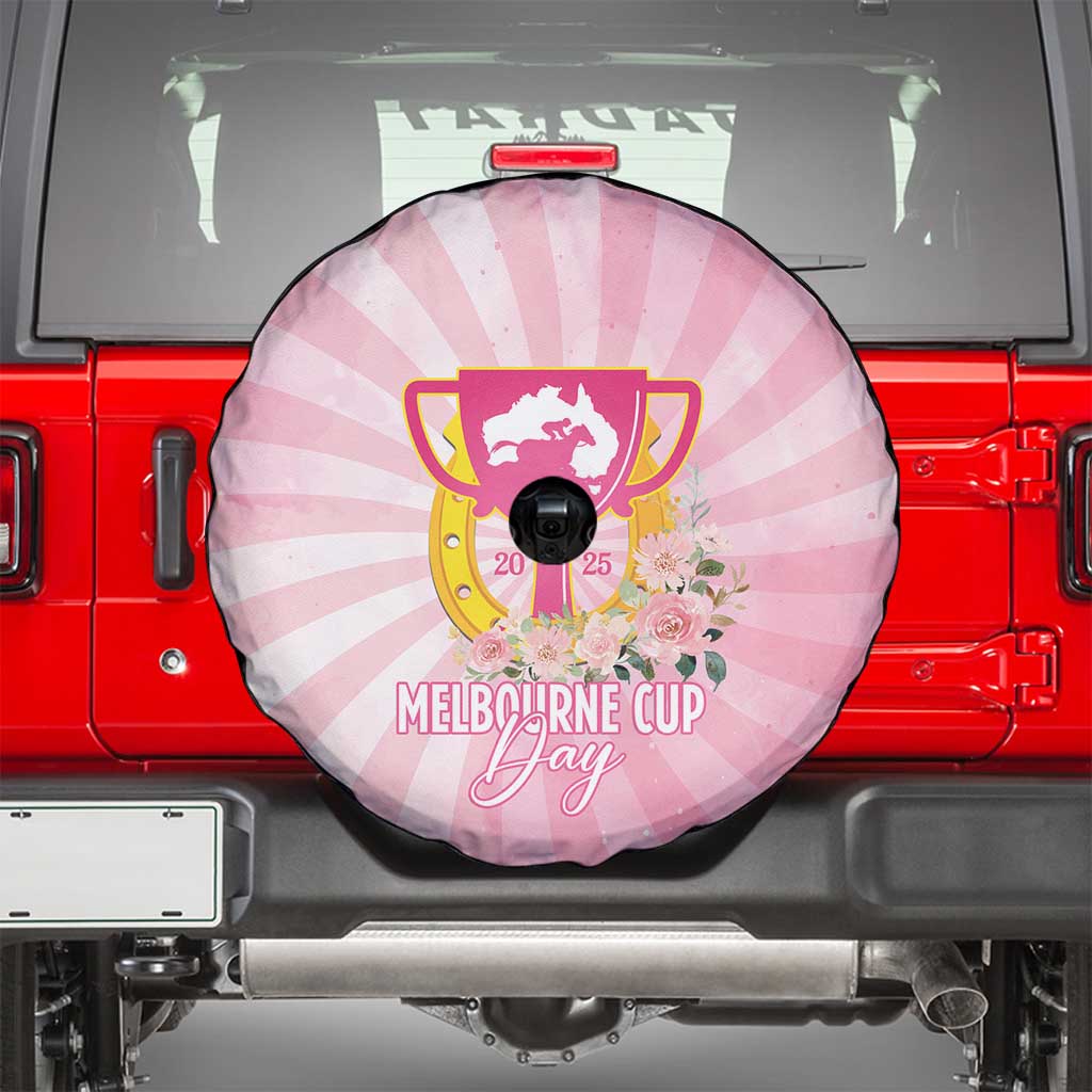 Australia Cup Melbourne Horse Racing Spare Tire Cover 2025 Champion Trophy With Horseshoe - Wonder Print Shop