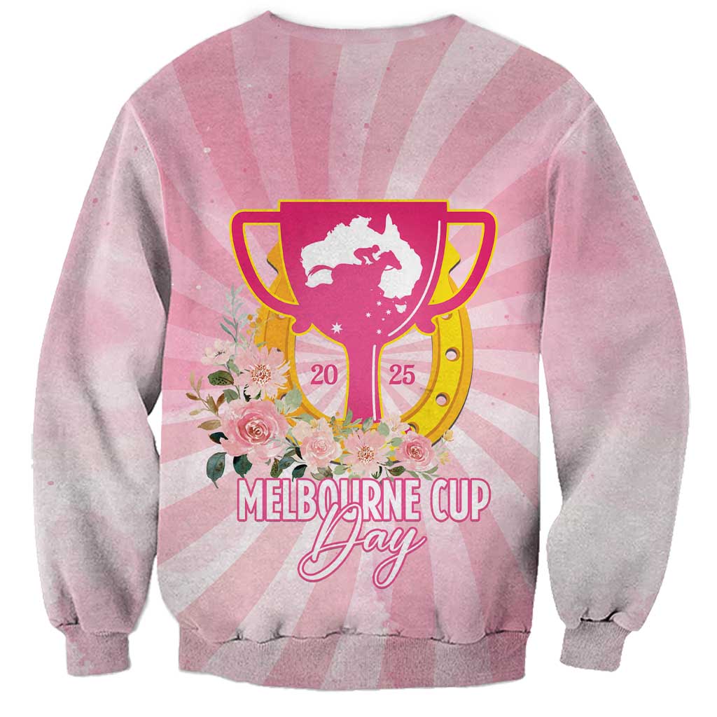 Australia Cup Melbourne Horse Racing Sweatshirt 2025 Champion Trophy With Horseshoe - Wonder Print Shop