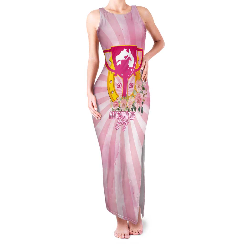 Australia Cup Melbourne Horse Racing Tank Maxi Dress 2025 Champion Trophy With Horseshoe - Wonder Print Shop