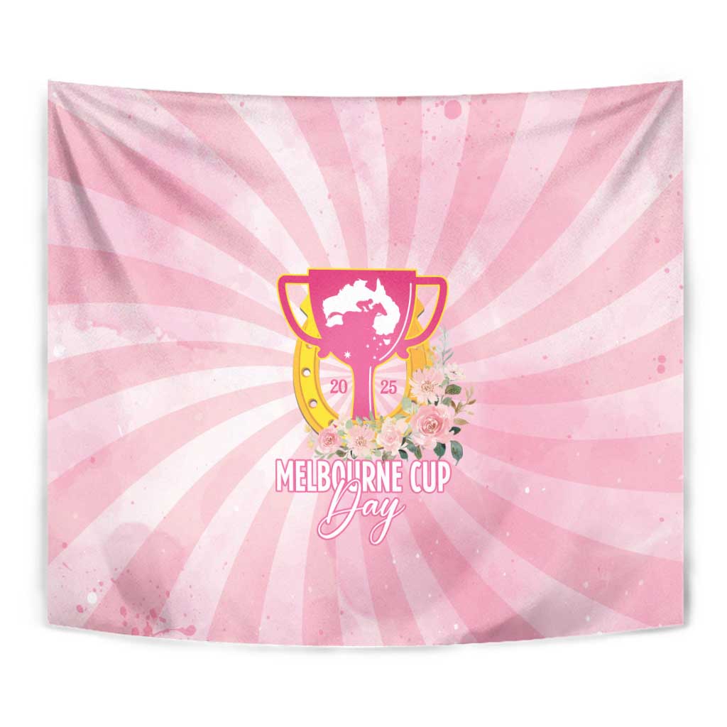 Australia Cup Melbourne Horse Racing Tapestry 2025 Champion Trophy With Horseshoe - Wonder Print Shop