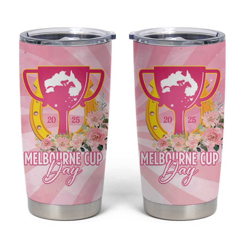Australia Cup Melbourne Horse Racing Tumbler Cup 2025 Champion Trophy With Horseshoe - Wonder Print Shop